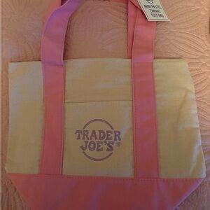 Pink & Cream Canvas Tote Bag